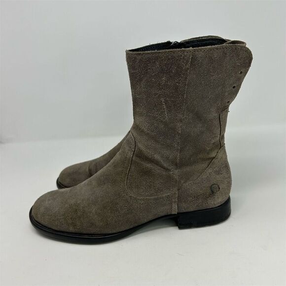 Born Gray Suede Pull On Ankle Booties Size 8.5M Casual Chic Fall Comfort - Picture 8 of 15